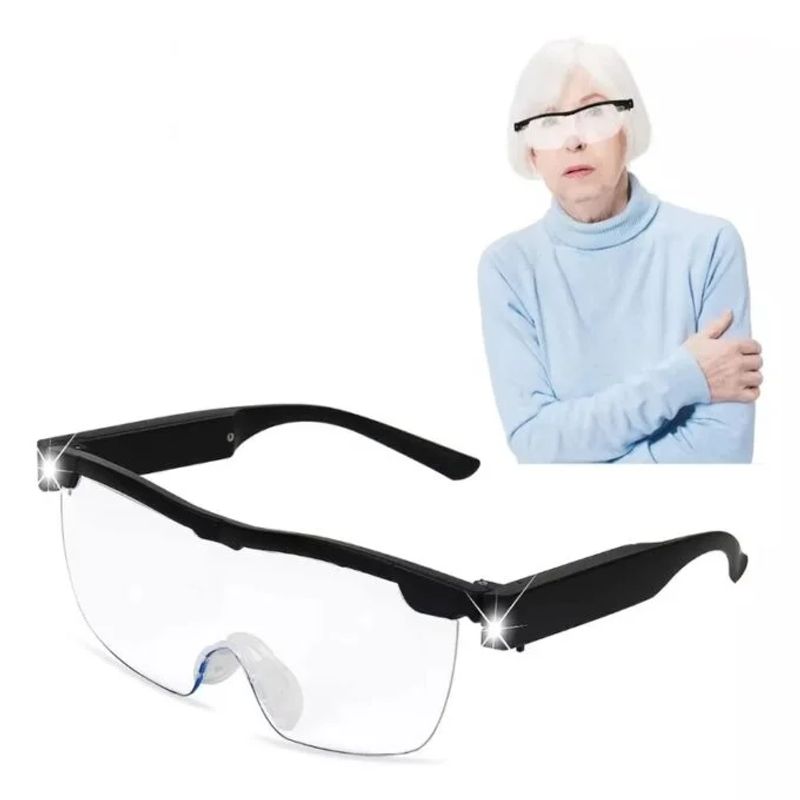 GENERICO - Gafas de lectura con lupa y luz led recargable accesorio lectura