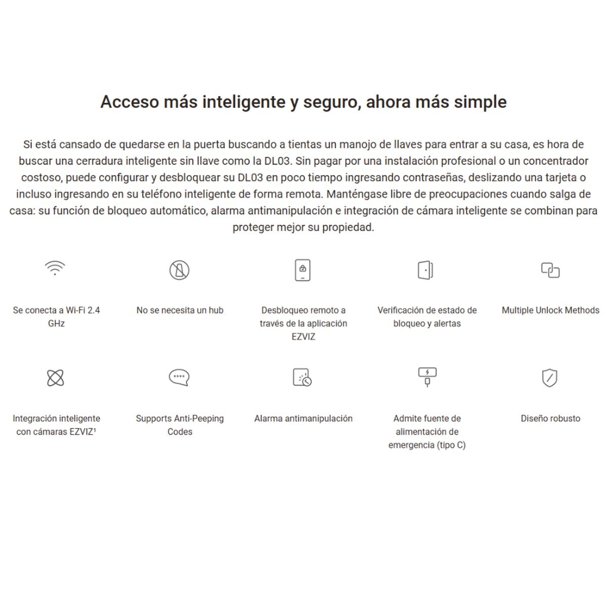 EZVIZ - CERRADURA  DIGITAL INTELIGENTE EZVIZ CS-DL03