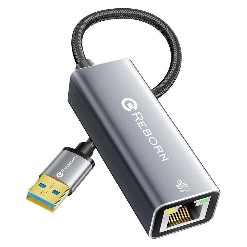 GEF - Adaptador Usb A Ethernet Rj45 Cable Nylon Gigabit