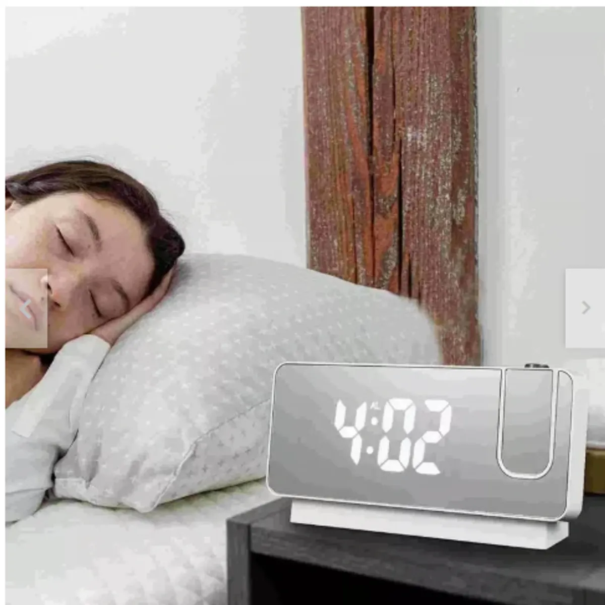 SHEN HUANG - Reloj De Mesa Digital Espejo Con Proyector Hora En El Techo