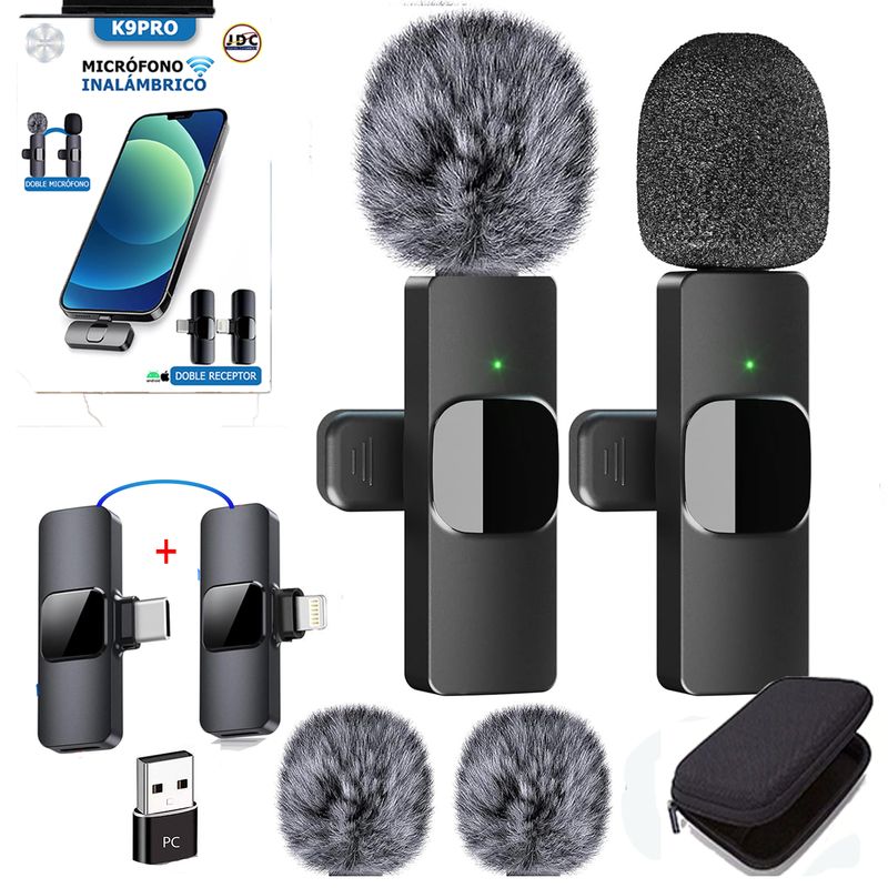 GENERICO - Micrófono de Solapa Inalámbrico K9pro Para Celular Android Y Iphone