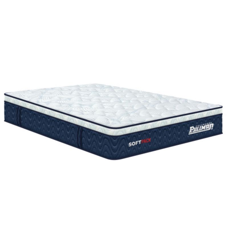 PULLMAN - Colchón Softpack Banda Azul Tela Fría 160X190 Queen