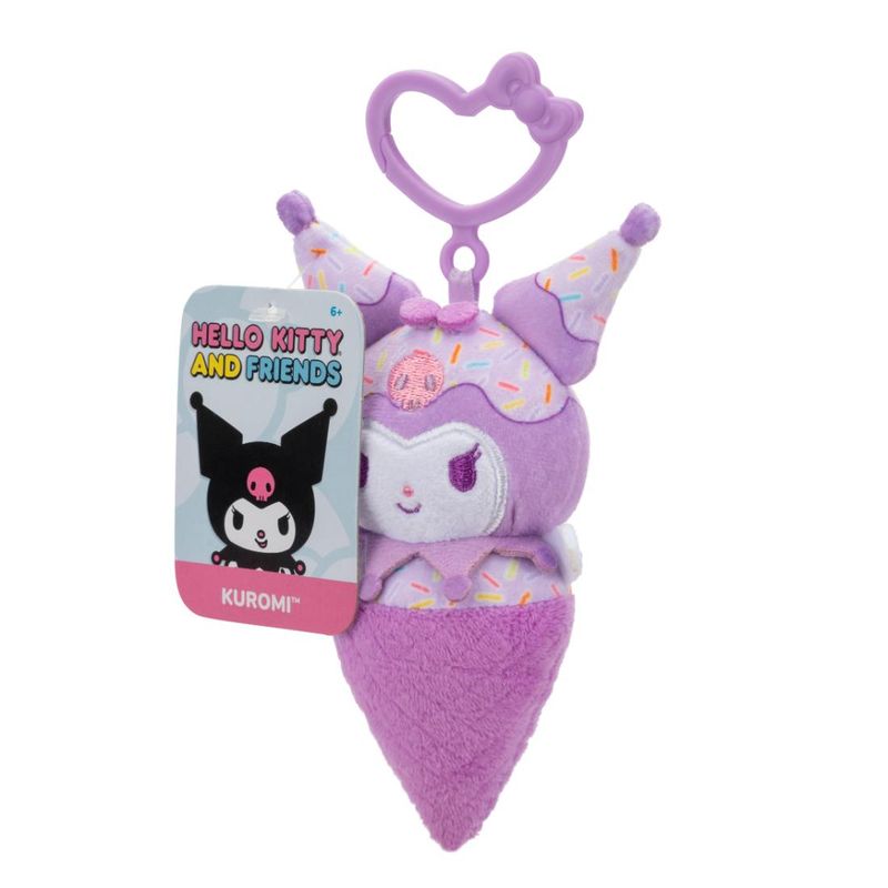 HELLO KITTY - Peluche Hello Kitty Llavero Coleccionable 10 Cm Kuromi Cono