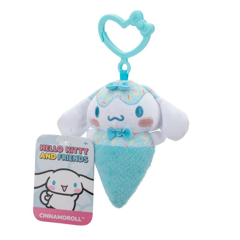 HELLO KITTY - Peluche Hello Kitty Llavero De 10 Cm - Cinnamoroll Cono