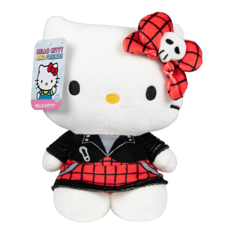 HELLO KITTY - Peluche Coleccionable Hello Kitty Red Punks 20 Cm Moño Rojo