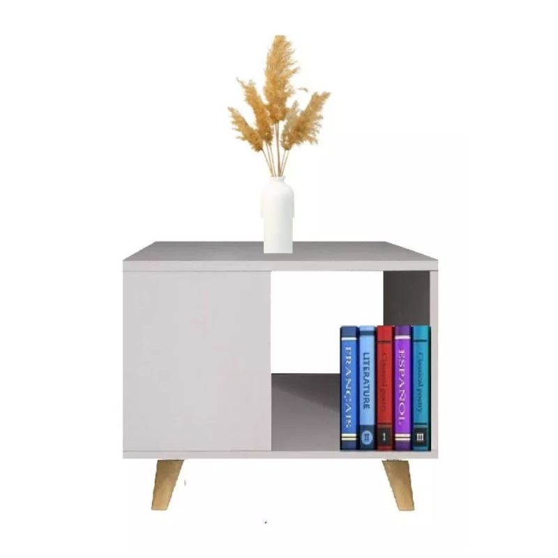 GENERICO - Mesa De Centro Mesa Auxiliar Para Sala Sujeta Libros Color Blanco