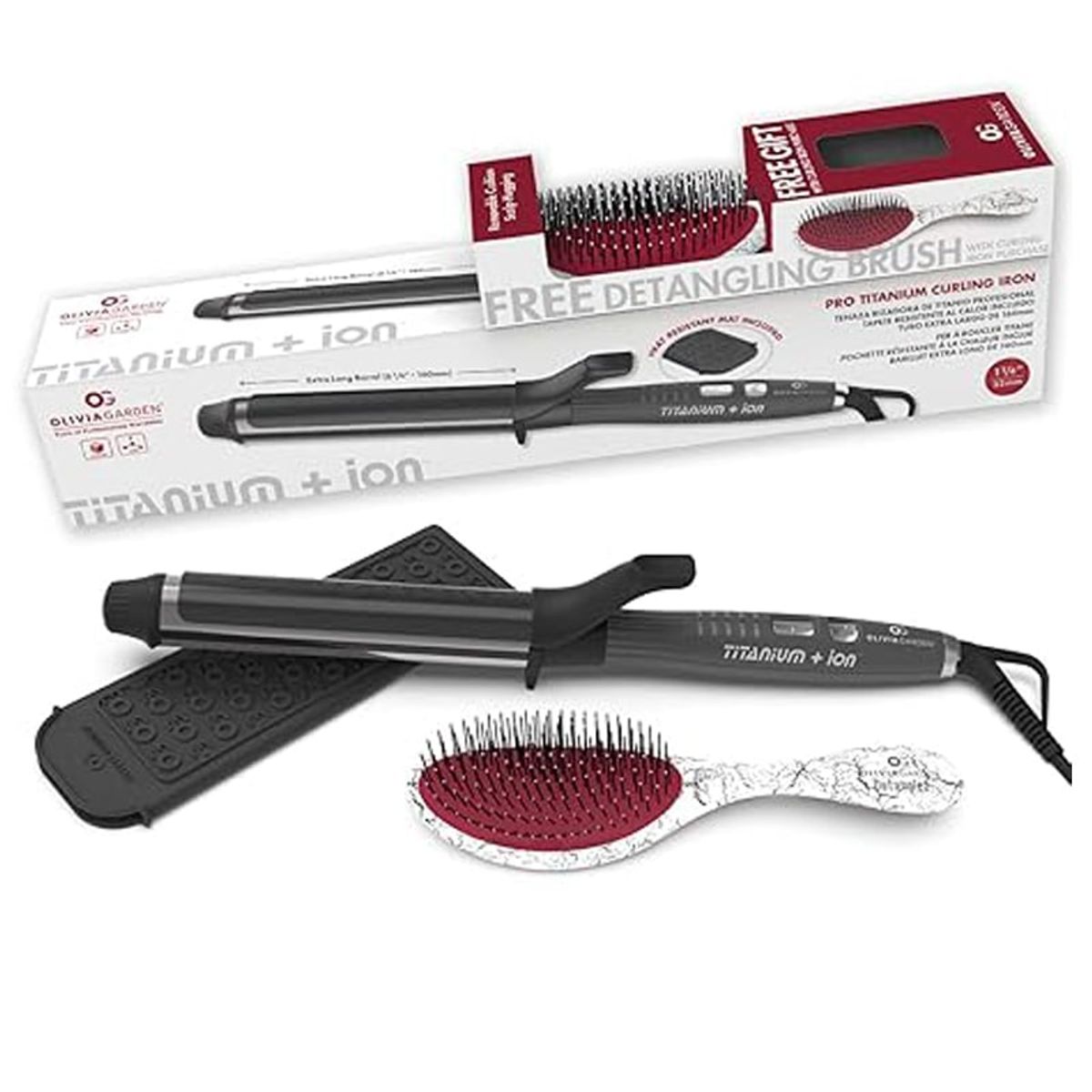 OLIVIA GARDEN - Tenaza Rizadora De Titanio Olivia Garden 1 12 + Cepillo Og