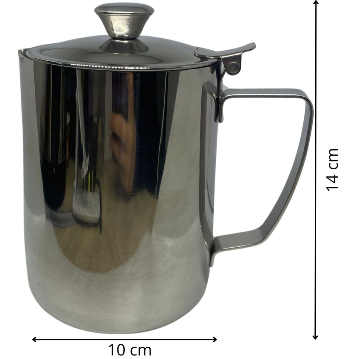 MAZUGI - Jarra lechera con tapa Espuma Café Barista 1000ml acero Inoxidable