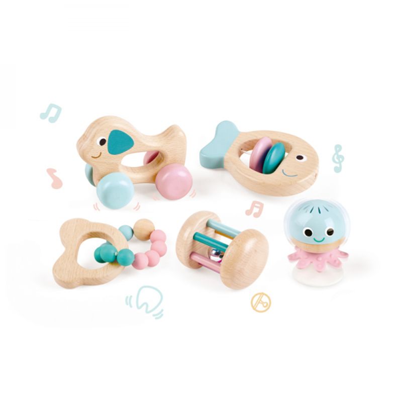 HAPE TOYS - SET DE JUGUETES SENSORIALES PARA BEBÉS - DESARROLLO TEMPRANO