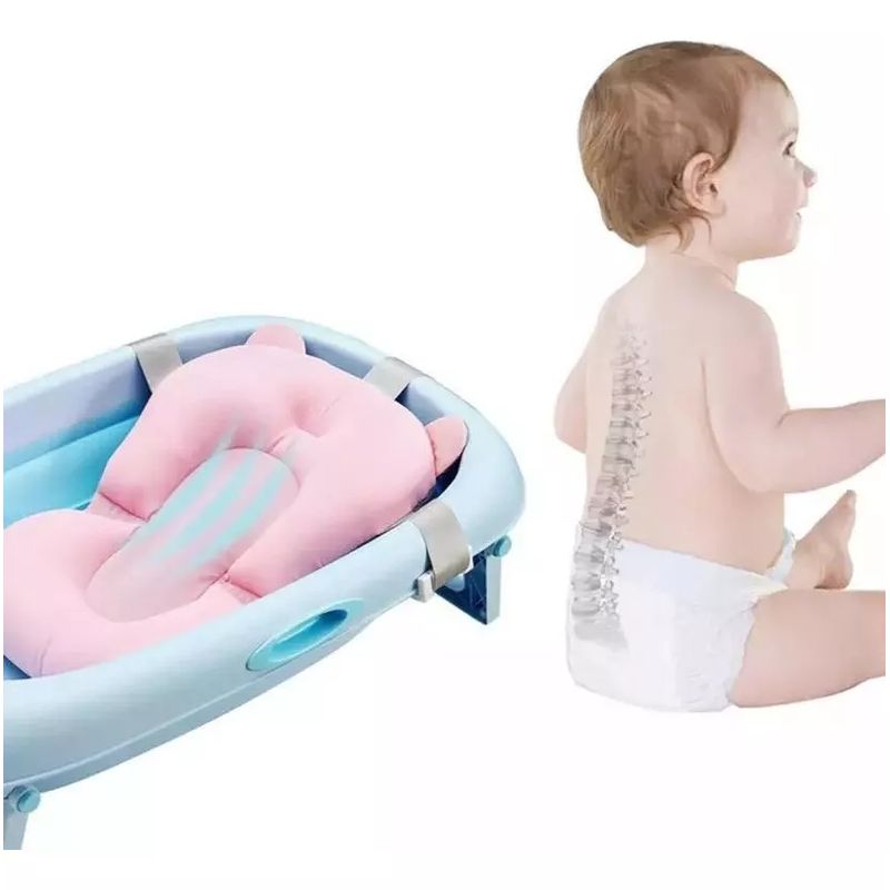 BABY ON - Cojín Malla Acolchada para Tina Bañera de Bebé Ergonomica Ro