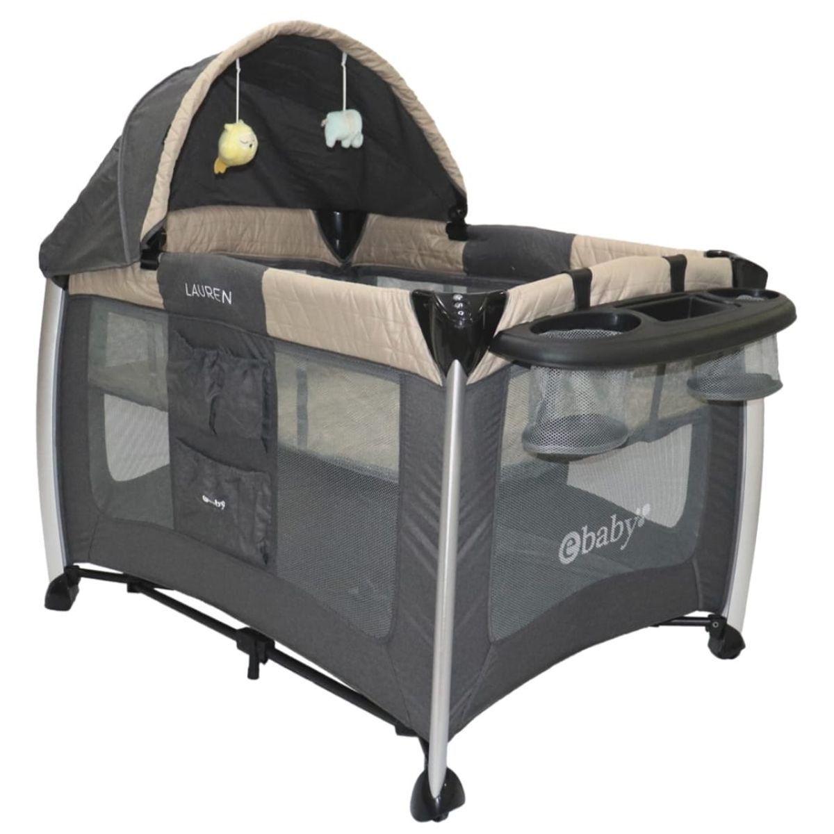 EBABY - Cuna Corral Para Bebe Moisés Doble Nivel Luz Y Sonidos