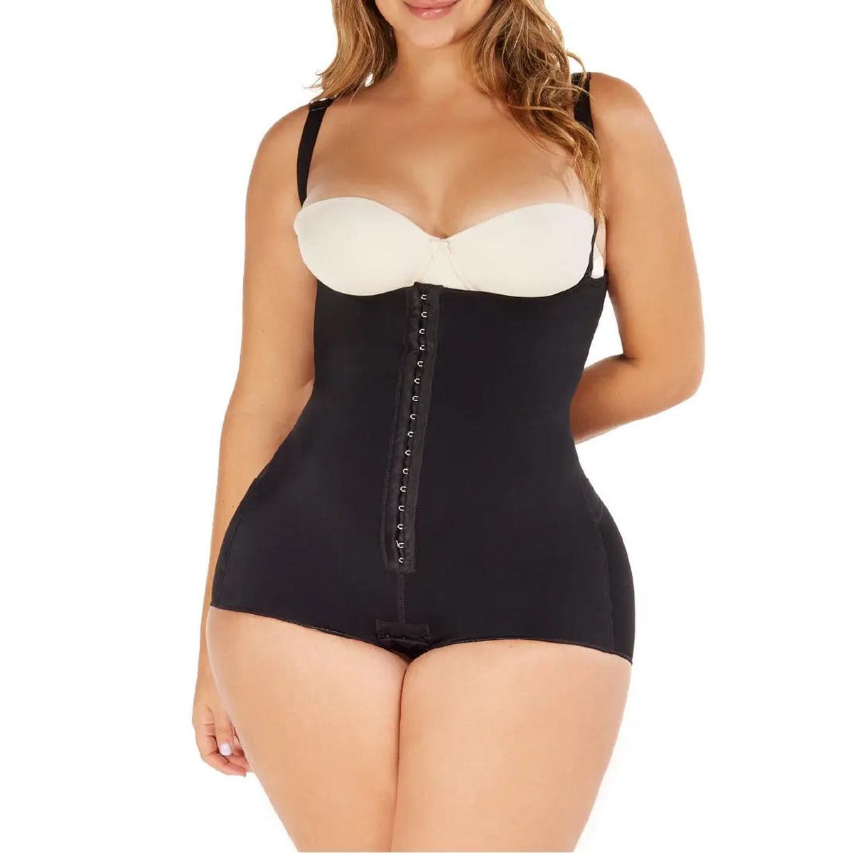 DIANE & GEORDI - Faja moldeadora cachetero senos libres Microlátex 002377 - Negro