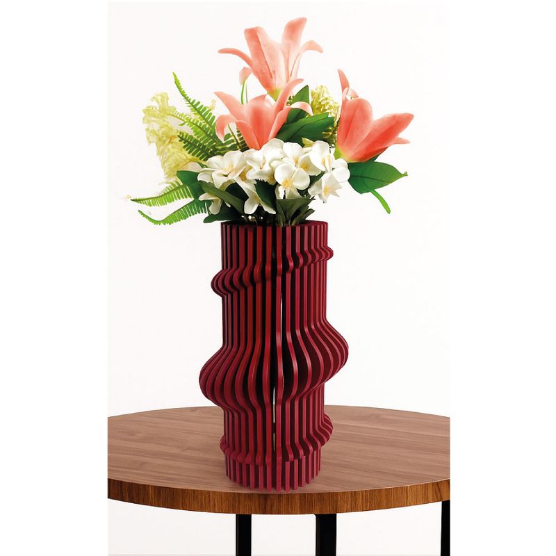 GENERICO - Florero Decorativo Color Rojo para Flores Secas