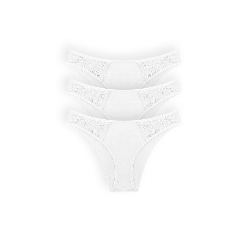 DIANE & GEORDI - Panty tanga Pack X36001 - Blanco