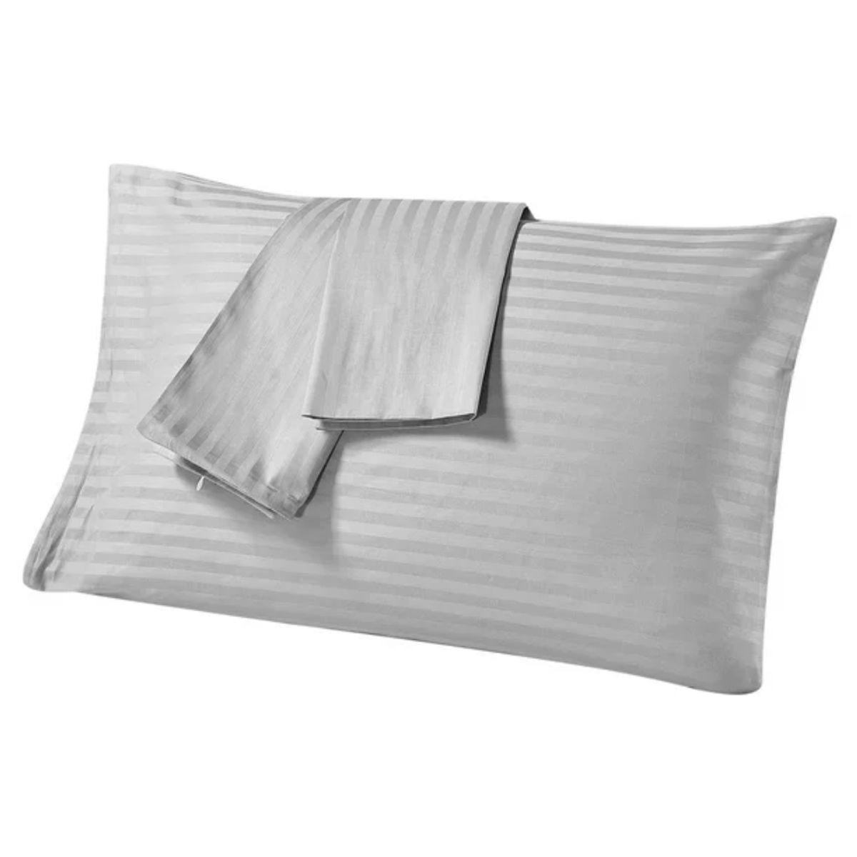 GENERICO - Juego de Sábanas Unicolor en Polialgodón 600 Hilos Gris Claro Para Cama Doble