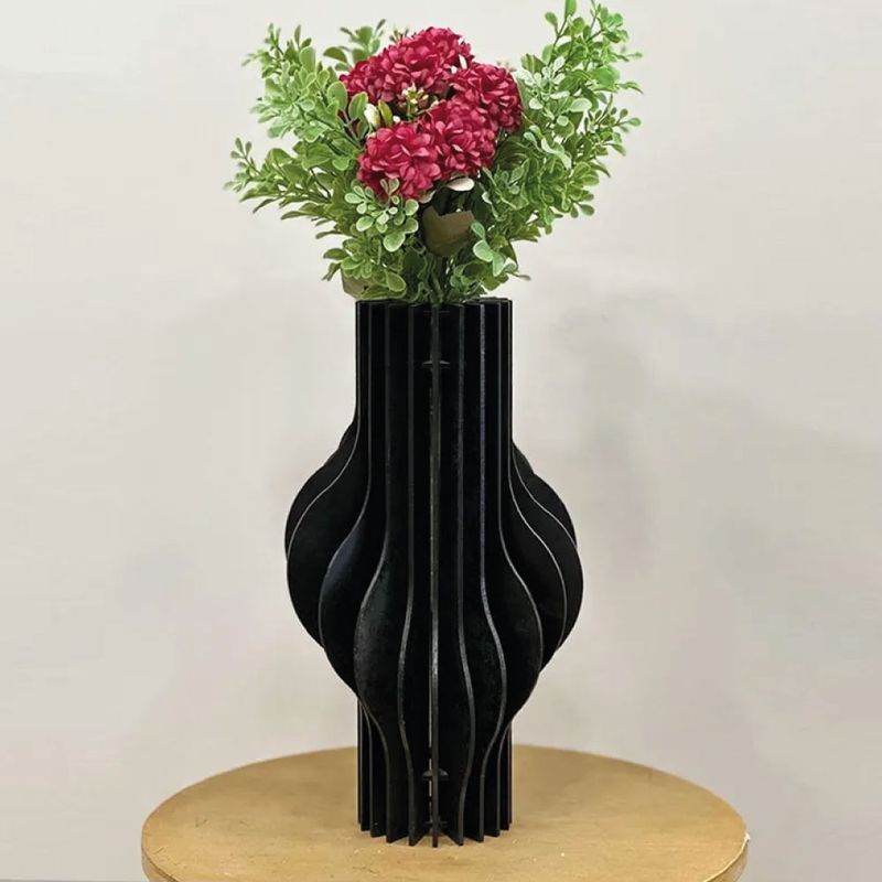 GENERICO - Florero Decorativo Color Negro para Flores Secas