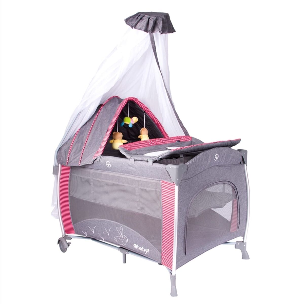 EBABY - Cuna Corral De Bebe Mecedora Cambiador Desmontable 2nivel