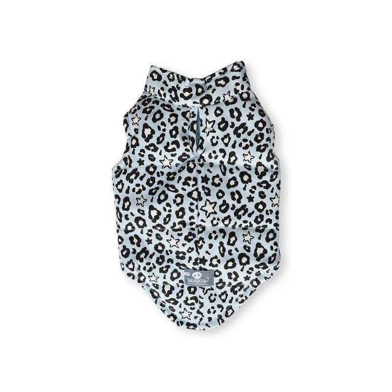 WAWAW - Chaleco para perro talla XL celeste animal print