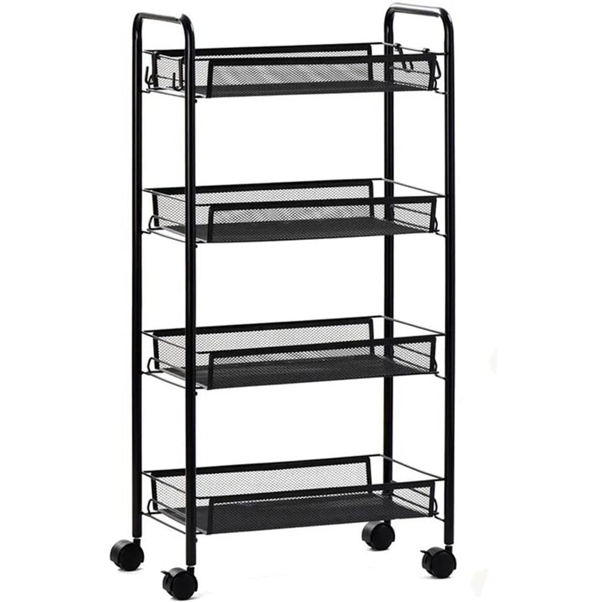 ONE PIXEL - Carrito Carro Organizador Ruedas Multiuso 4 Niveles Estante