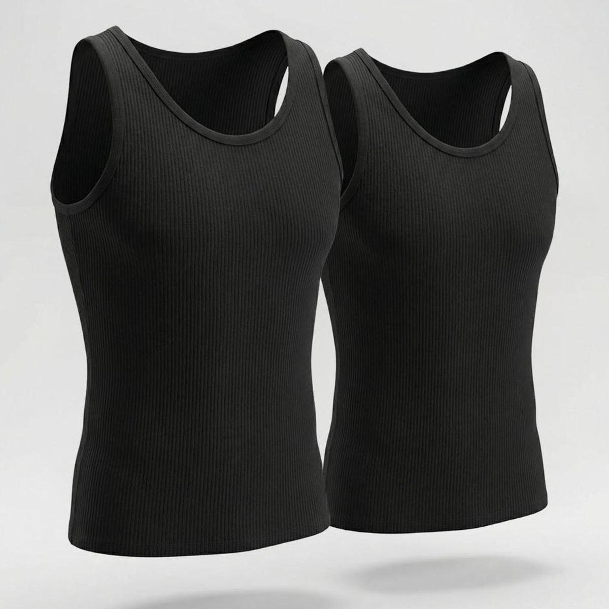 DIANE & GEORDI - Camiseta cuello redondo acanalada Pack X22203 - Negro