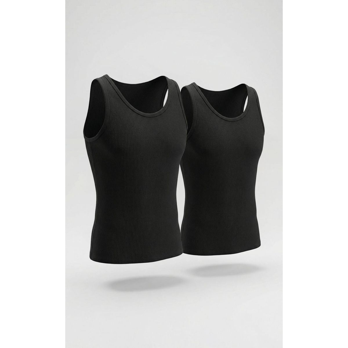 DIANE & GEORDI - Camiseta cuello redondo acanalada Pack X22203 - Negro