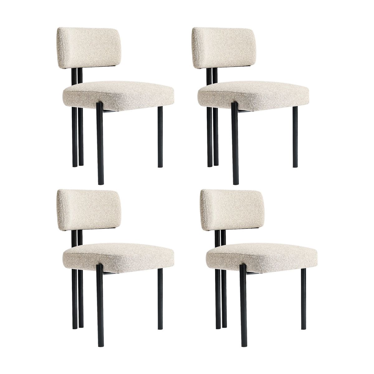 ENMADERA - Set x 4 Silla de Comedor Musgo metálica