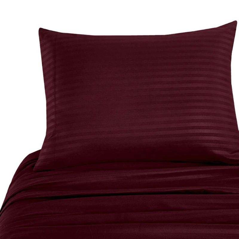 GENERICO - Juego de Sábanas Unicolor en Polialgodón 600 Hilos Vinotinto Para Cama Queen