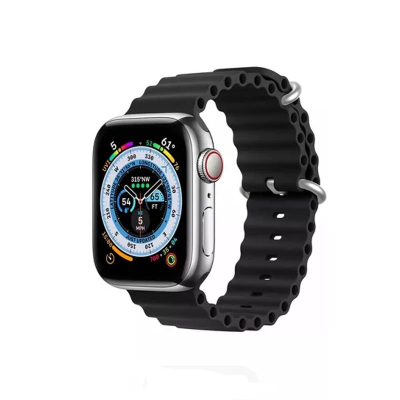 GENERICO - Pulso en Silicona Ocean Para Apple Watch Negro 42-49