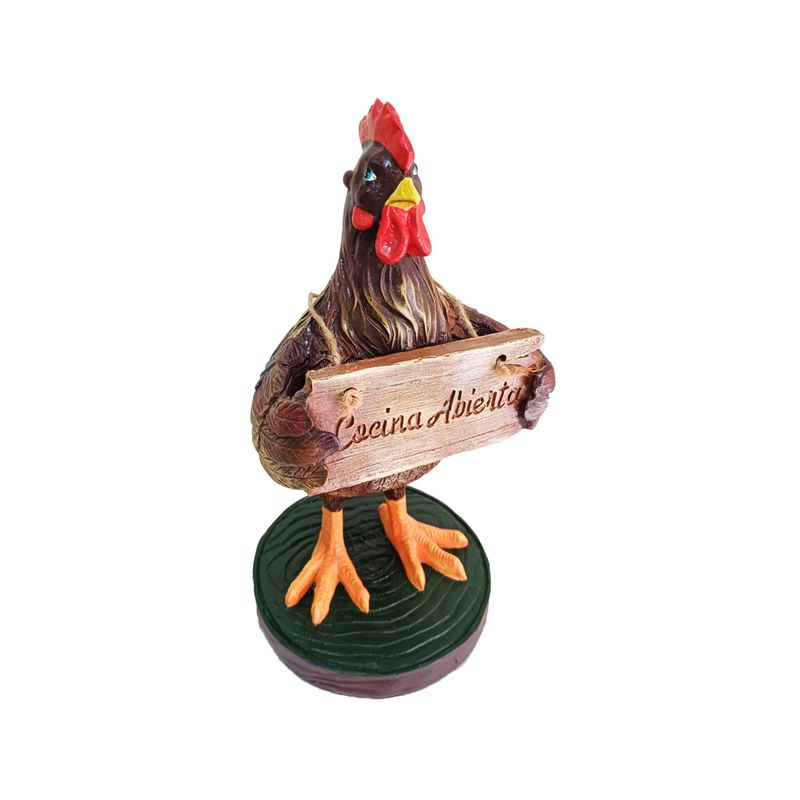 PLINI - Figura Gallo Cocina 30cm Resina Hecha a Mano Pieza Única