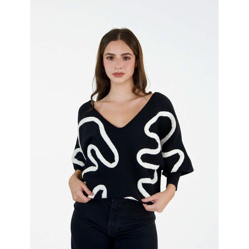 MOLGOA - Suéter para Mujer Cuello V- The Garden