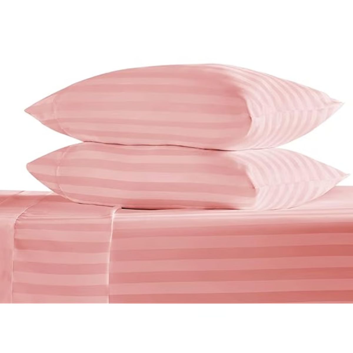 GENERICO - Juego de Sábanas Unicolor en Polialgodón 600 Hilos Palo de Rosa Para Cama Doble