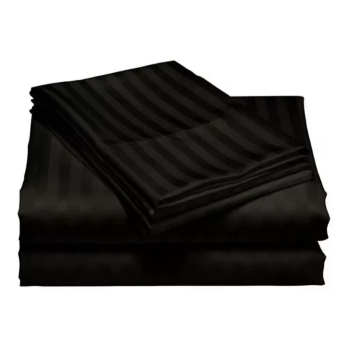 GENERICO - Juego de Sábanas Unicolor en Polialgodón 600 Hilos Negro Para Cama Queen