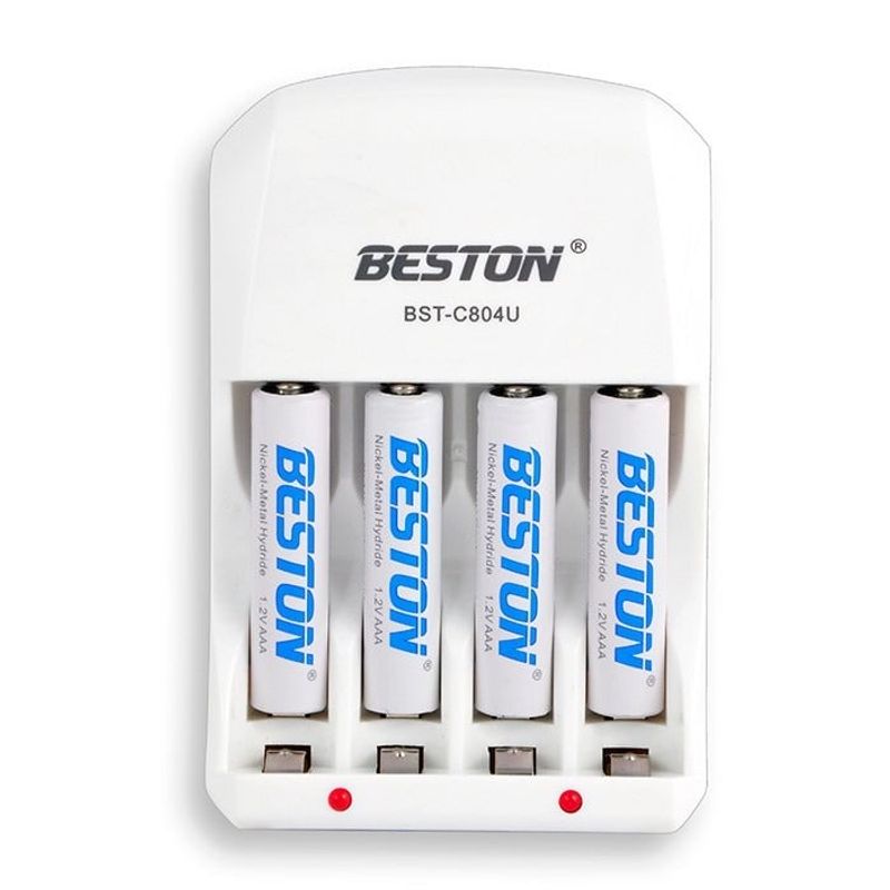 SKY - Pilas Recargables Con Cargador Beston 1500 Mah AAA X4