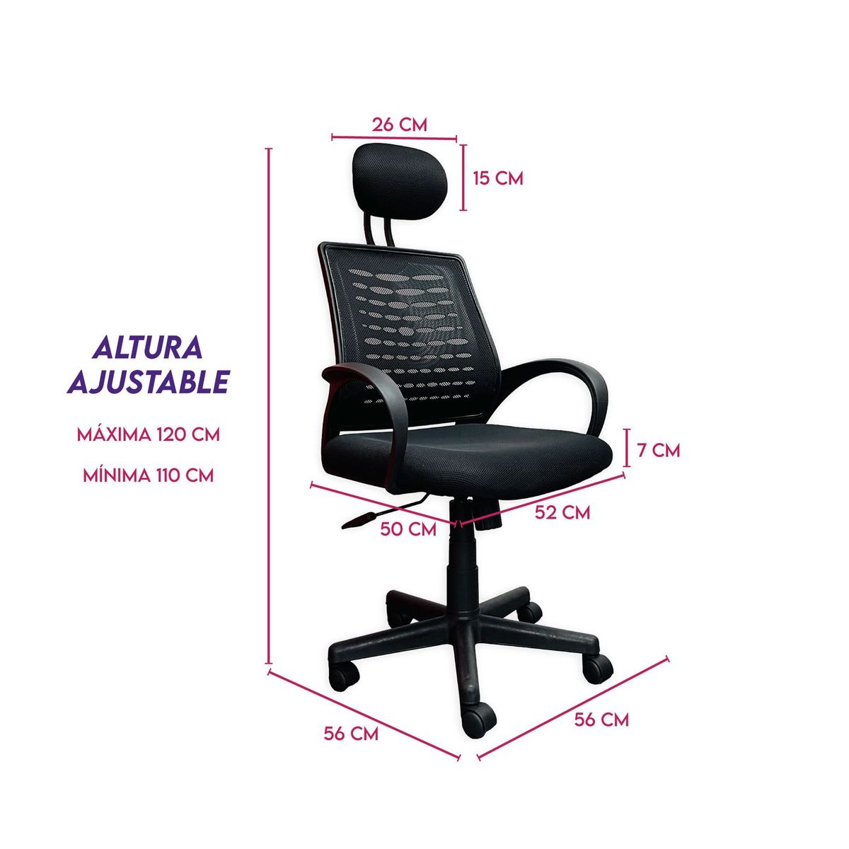DIMATEX LEON - Silla Oficina Escritorio Ergo Cabecero Giratoria Refdoha
