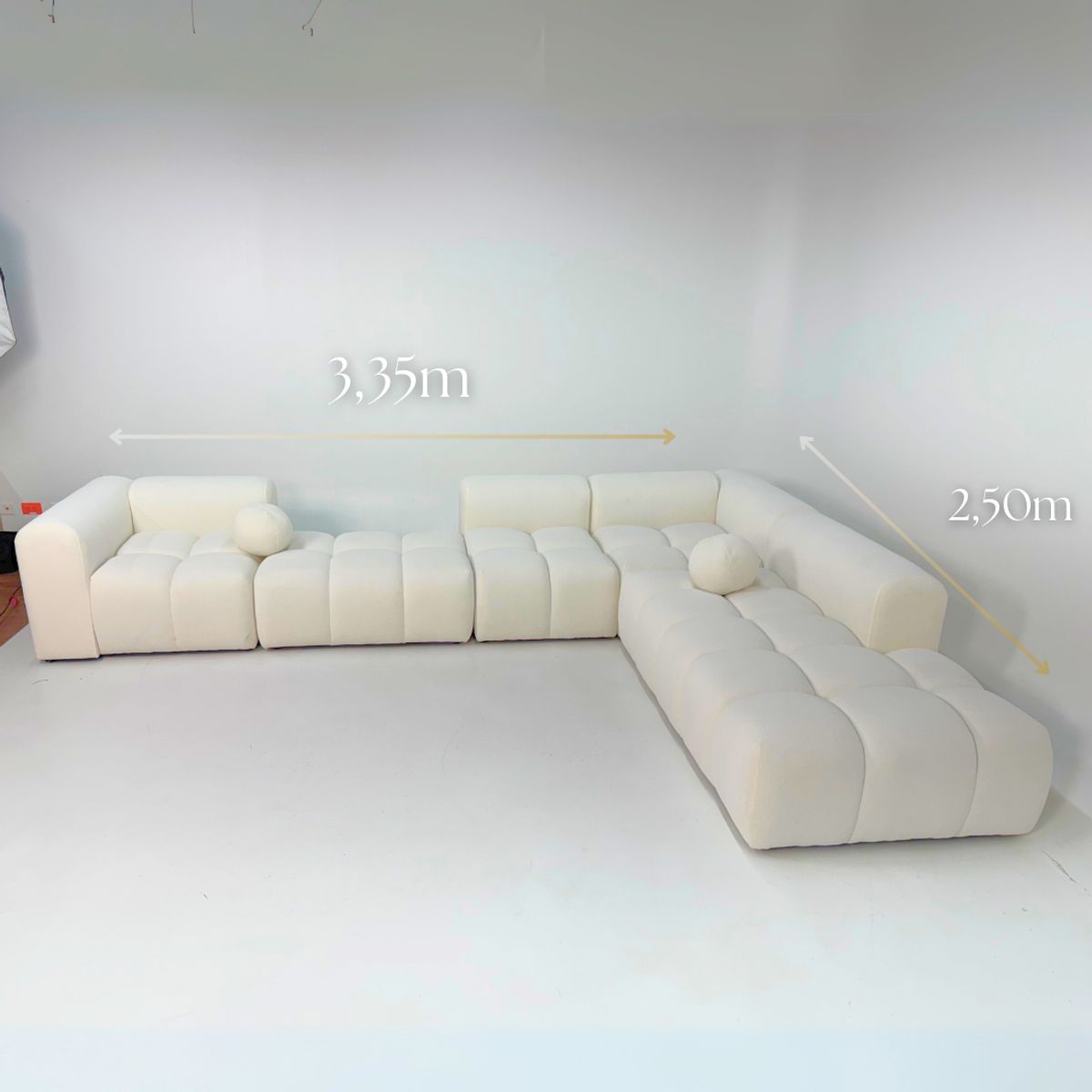 GENERICO - SALA MODULAR DE LUJO BLANCA EN L ESTILO OASIS