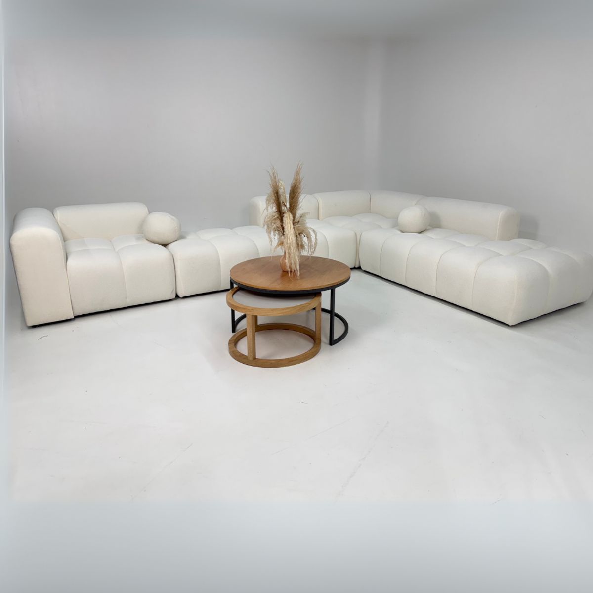 GENERICO - SALA MODULAR DE LUJO BLANCA EN L ESTILO OASIS