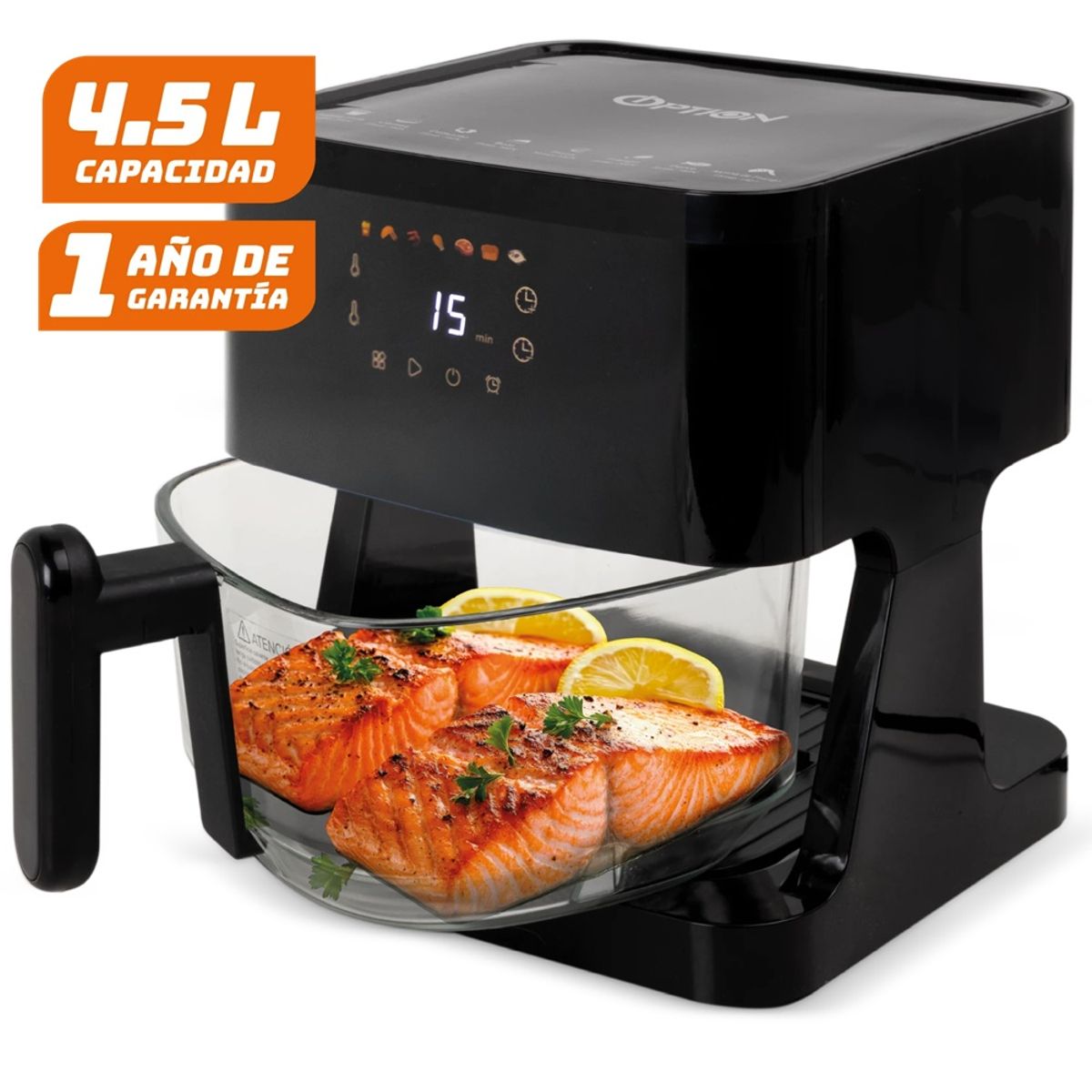 OPTIONS INTIMATE - Freidora de Aire Cesta de Vidrio Templado de 4.5 Litros Option