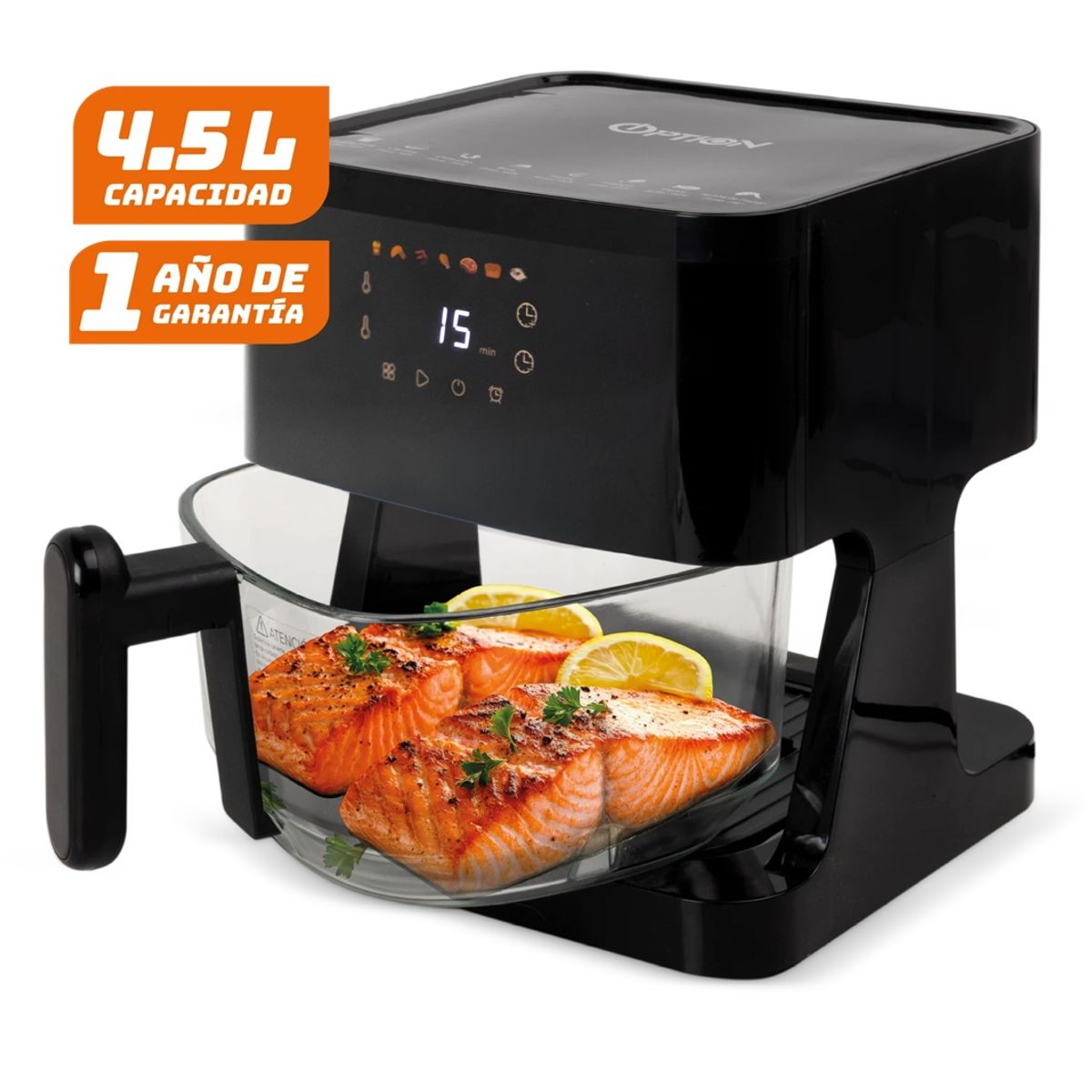 OPTIONS INTIMATE - Freidora de Aire Cesta de Vidrio Templado de 4.5 Litros Option