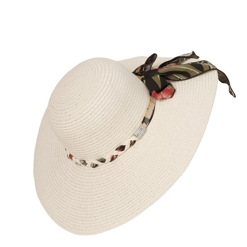 GENERICO - Sombrero Pava Playa Sol para Mujer cinta Floral