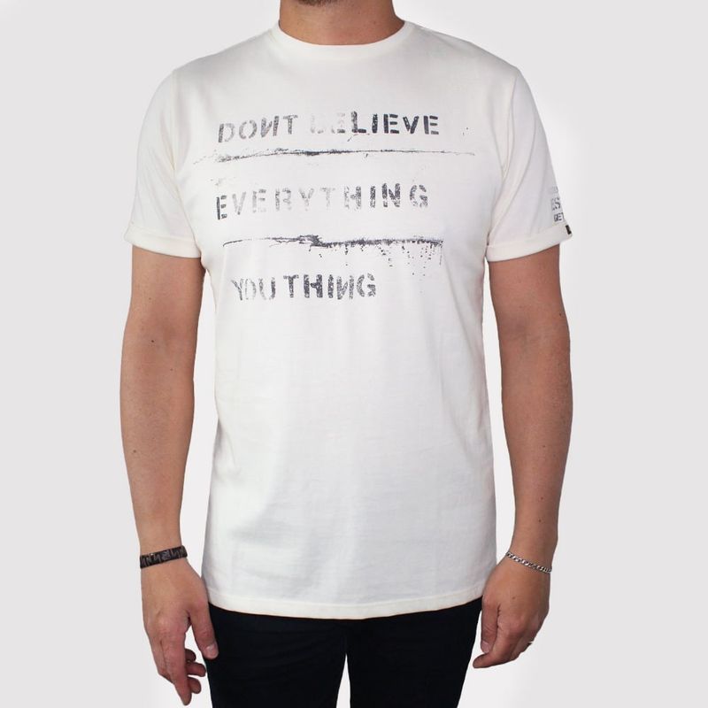 LEC LEE - Camiseta Unicolor Hombre Lec Lee L/Crudo