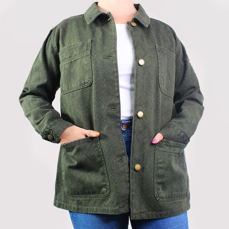 LEC LEE - Chaqueta Estampada Mujer Lec Lee Verde Militar