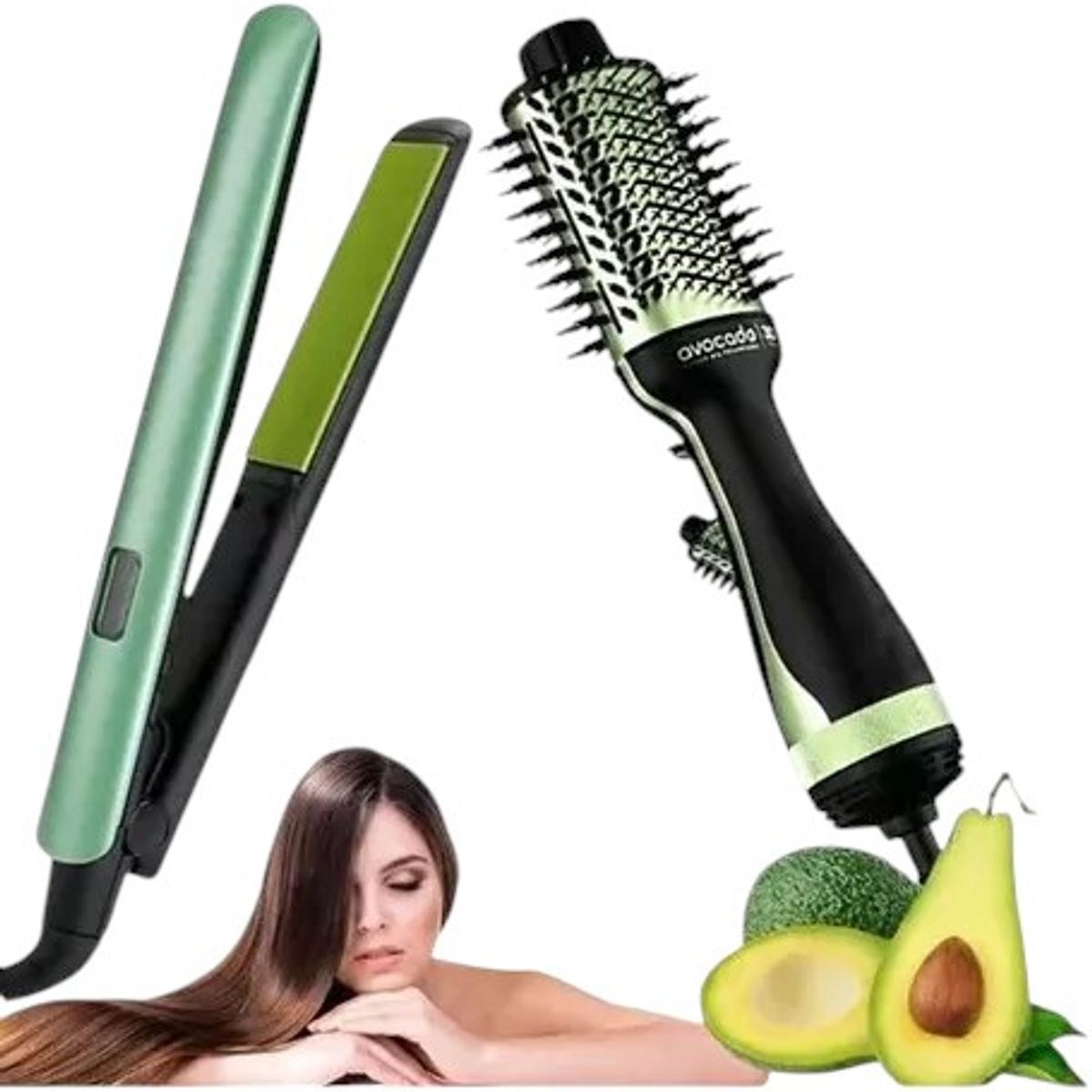 GENERICO - Combo de Plancha + Cepillo secador de Aguacate
