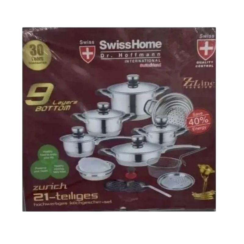 GENERICO - Ollas Swisshome 21pc Acero Quirúrgico Batería De Cocina