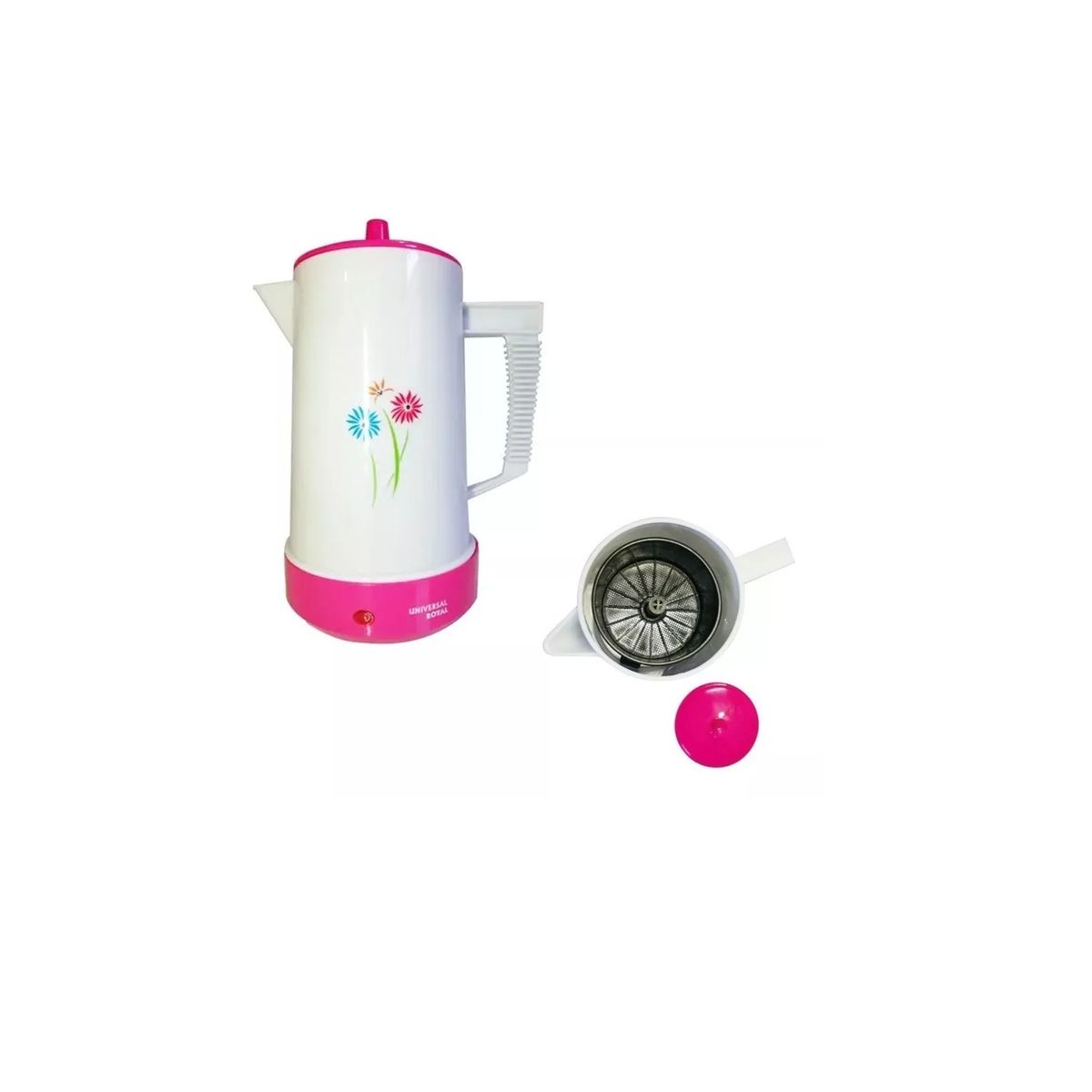 UNIVERSAL ROYAL - Cafetera 2 En 1 Universal Royal Iu-204d Grande 1.5 Litros Rosada
