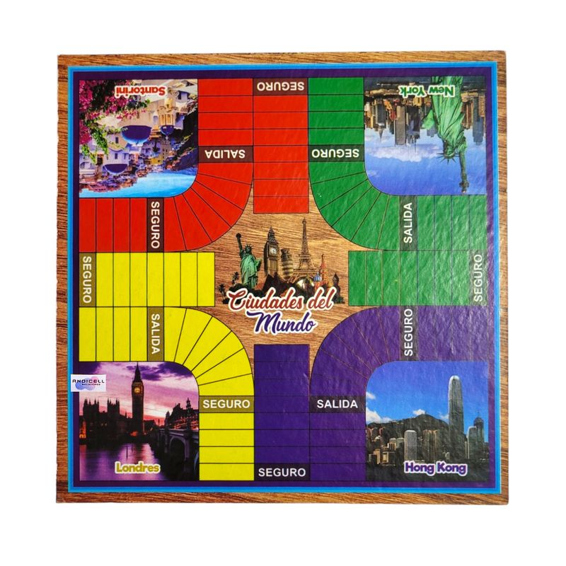 GENERICO - Juego Parqués Doble Parques y Escalera Pequeño 20 x 20 cm