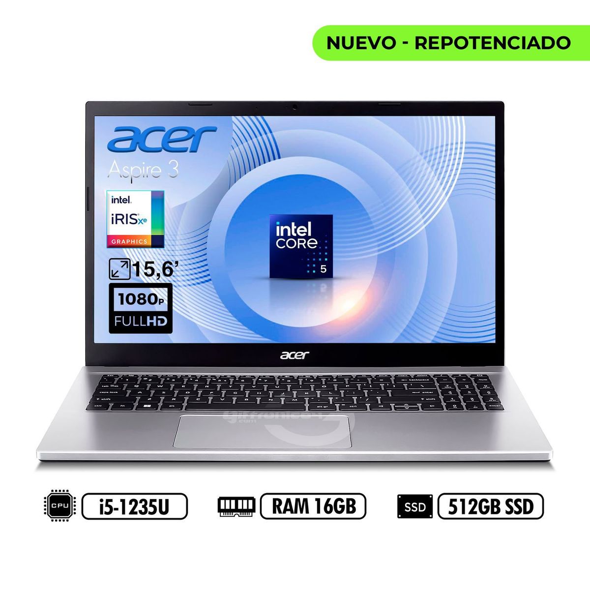 ACER - PORTATIL ACER 156 A315-59-57WM FHD INTEL I5-1235U RAM 16GB DDR4 512GB SSD SILVER