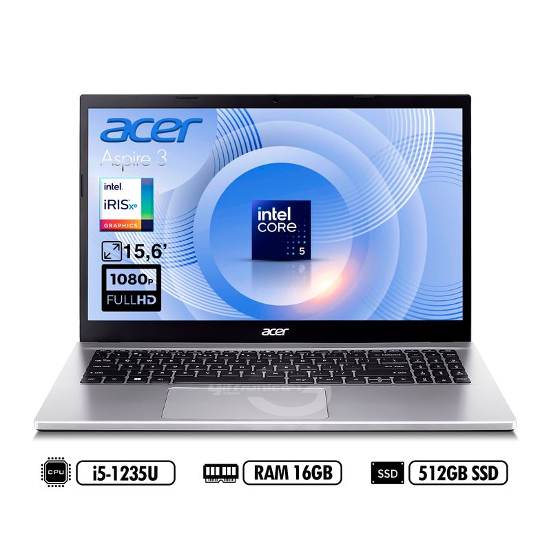 ACER - PORTATIL ACER 156 A315-59-57WM FHD INTEL I5-1235U RAM 16GB DDR4 512GB SSD SILVER