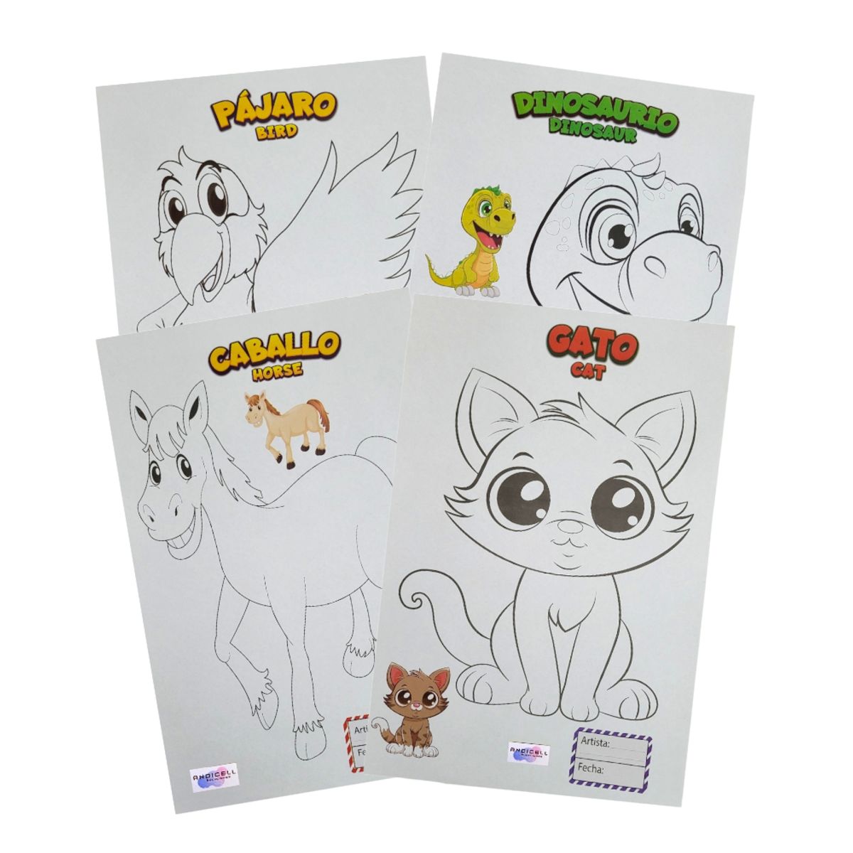 GENERICO - Lienzo Papel para Colorear Grande para Niños Set x 8 Hojas