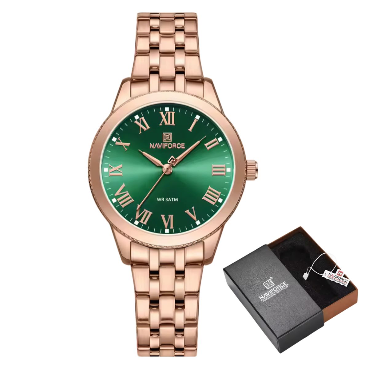 NAVIFORCE - Relojes femeninos modernos Naviforce 5032 resistente al agua