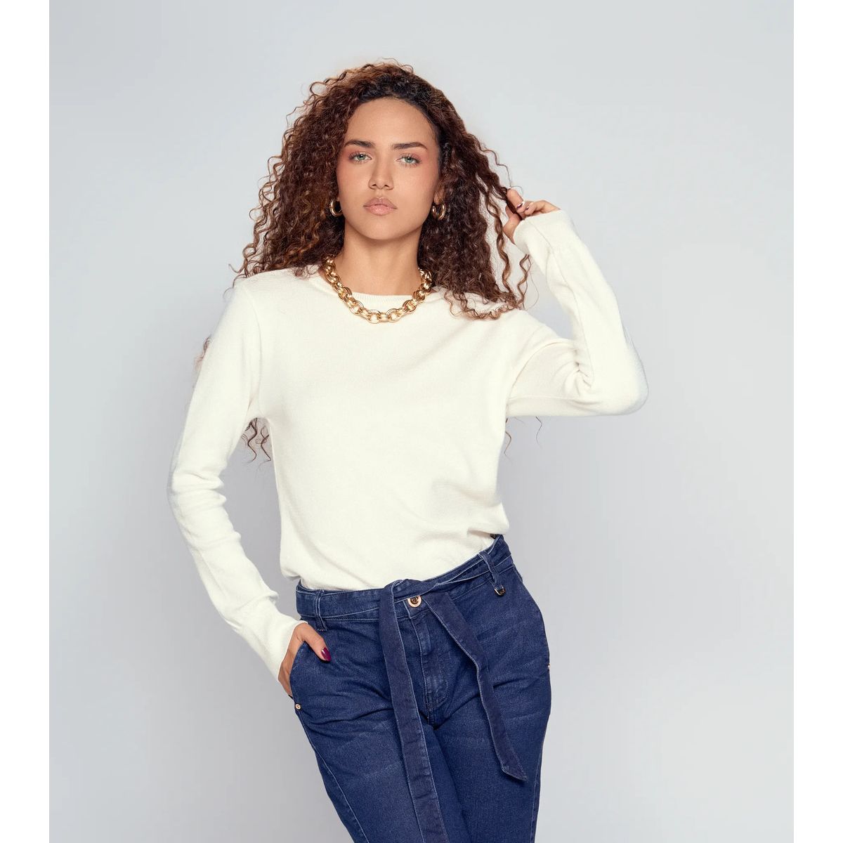 DEREK - Buzo Tejido Manga Larga Unicolor Derek